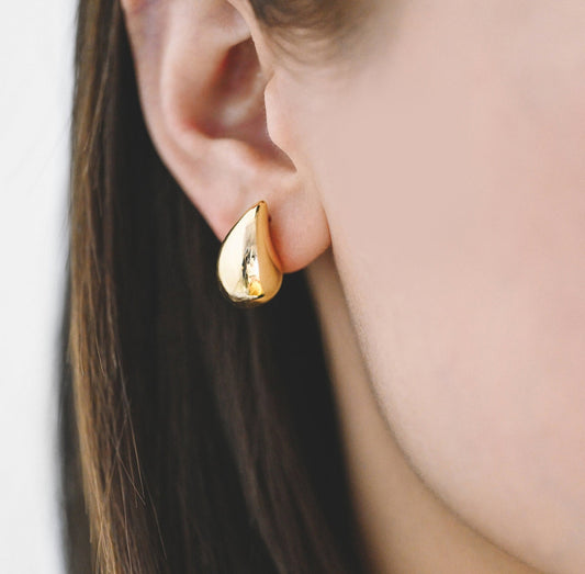 Chunky Teardrop Gold Earrings