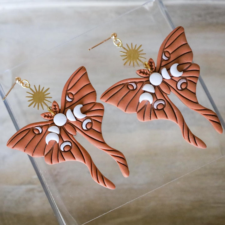Lunar Moth Moon Phase Dangles